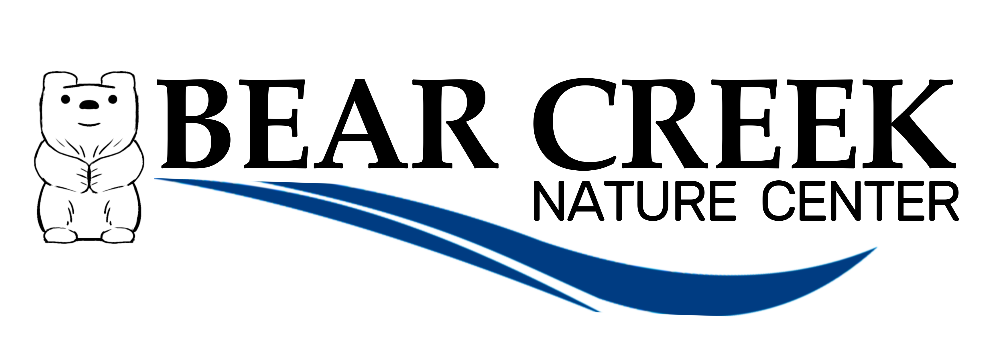 Bear Creek Nature Center Logo with Bear and Creek